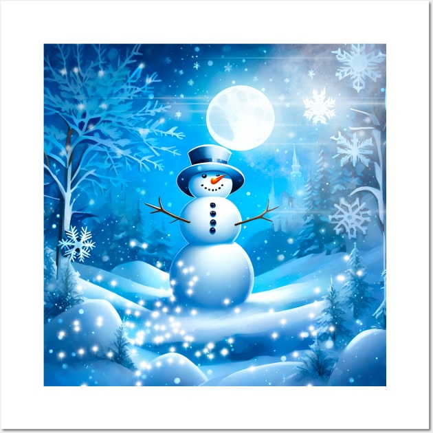 New Year's Snowman: Journey to a Magic Winter Fairy Tale Wall Art by Diador